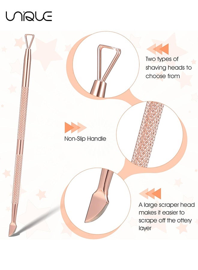 Unique 3 Pcs Nail Cuticle Pusher, Metal Nail Scraper for Gel Polish Remover, Triangle Tip Cuticle Cleaner, Manicure Tools for Fingernails and Toenails (Silver, Rose Gold, Colorful) - Image 4