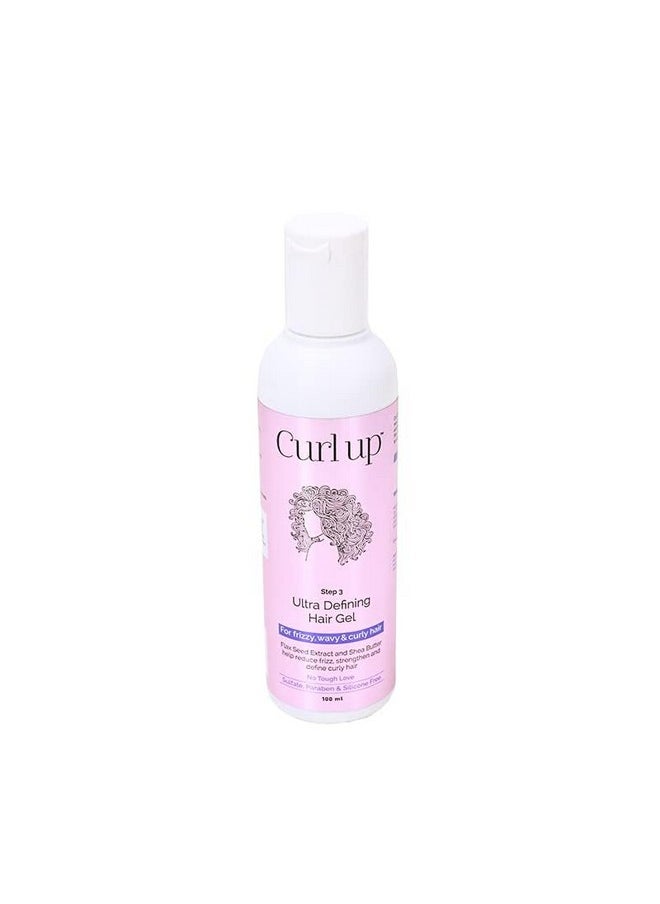 Curl Up Ultra Defining Hair Gel - Strong Hold Flaxseed Hair Gel - For Dry Frizzy, Wavy & Curly Hair - Sulphate Paraben & Silicone Free (100Ml)  - Image 2