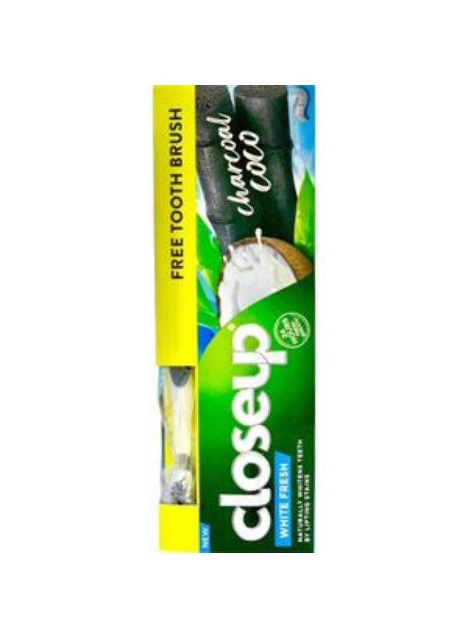 White Free Charcoal Coco Toothpaste 75 ml + Free Tooth Brush