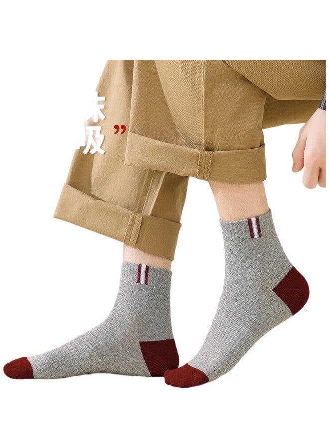 Cotton Thirteen Mianshisan Men'S Socks [100% Pure Cotton, Antibacterial, Odor-Resistant] Mid-Calf Socks For Autumn And Winter, Breathable Long Socks, 8 Pairs - Image 2