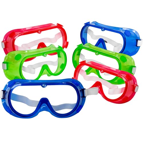 BISON LIFE Safety Glasses for Kids 12 Pack | ANSI Z87 Impact and Scratch Resistant, Clear Lens Assorted Color Temples, Child Youth Size Science Glasses Variety Pack - Image 1