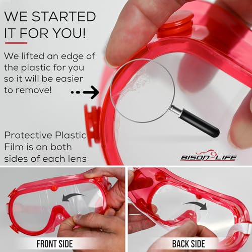 BISON LIFE Safety Glasses for Kids 12 Pack | ANSI Z87 Impact and Scratch Resistant, Clear Lens Assorted Color Temples, Child Youth Size Science Glasses Variety Pack - Image 4