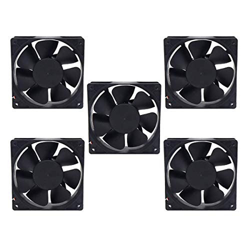 Electronicspices Electronic Spices 5pcs 12v Brushless 3Inch DC Cooling Fan for Pc Case,CPU Cooler Black (80X80) mm - Image 1
