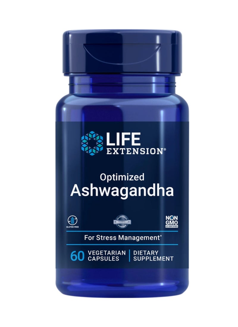 Life Extension Life Extension Optimized Ashwagandha For Stress Management 60 Vegetarian Capsules  - Image 1