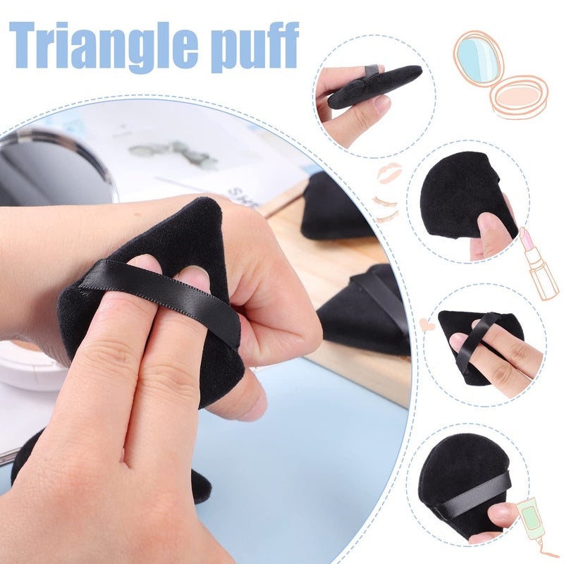 Pimoys 6 Pieces Powder Puff Face Soft Triangle Makeup Puff for Loose Powder Body Powder, Wedge Shape Velour Cosmetic Sponge for Contouring, Under Eyes and Corners, Beauty Makeup Tools - Image 4
