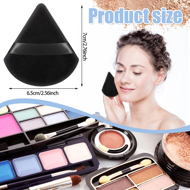 Pimoys 6 Pieces Powder Puff Face Soft Triangle Makeup Puff for Loose Powder Body Powder, Wedge Shape Velour Cosmetic Sponge for Contouring, Under Eyes and Corners, Beauty Makeup Tools - Image 2