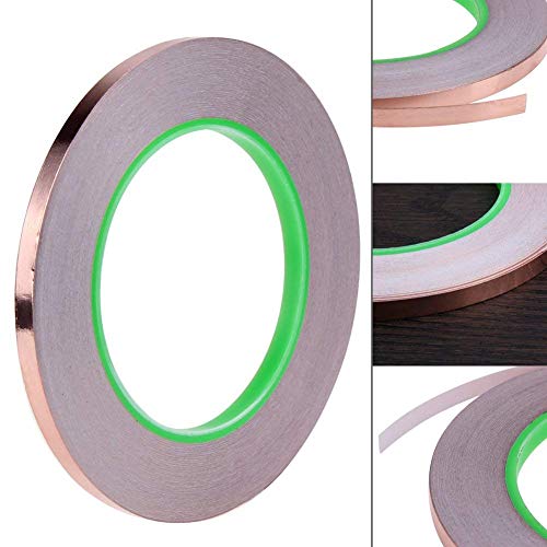 Oubaka 6 Pack Copper Foil Tape,Double-Sided Conductive Copper Tape with Adhesive for EMI Shielding,Stained Glass,Soldering,Electrical Repairs,Paper Circuits,Grounding (1/4inch X 21.8yards) - Image 2
