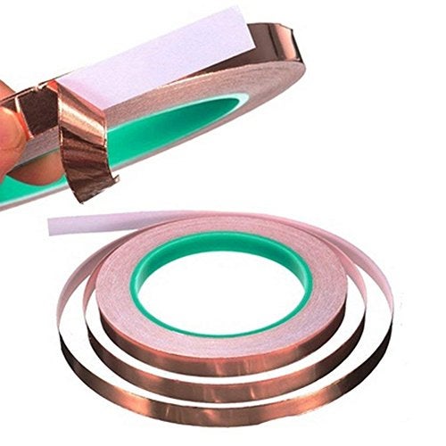 Oubaka 6 Pack Copper Foil Tape,Double-Sided Conductive Copper Tape with Adhesive for EMI Shielding,Stained Glass,Soldering,Electrical Repairs,Paper Circuits,Grounding (1/4inch X 21.8yards) - Image 5