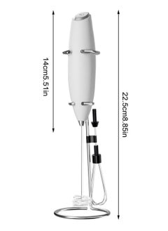 Cuken Handheld Milk Frother for Coffee with Stand, Battery Powered, Drink Mixer with 2 Stainless Steel Whisk Heads for Milk, Coffee, Egg, Hot Chocolate  - Image 2