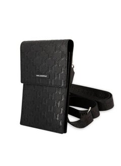 Karl Lagerfeld Karl Lagerfeld Monogram Plate Phone Pouch with Strap and Cardslots  - Image 1