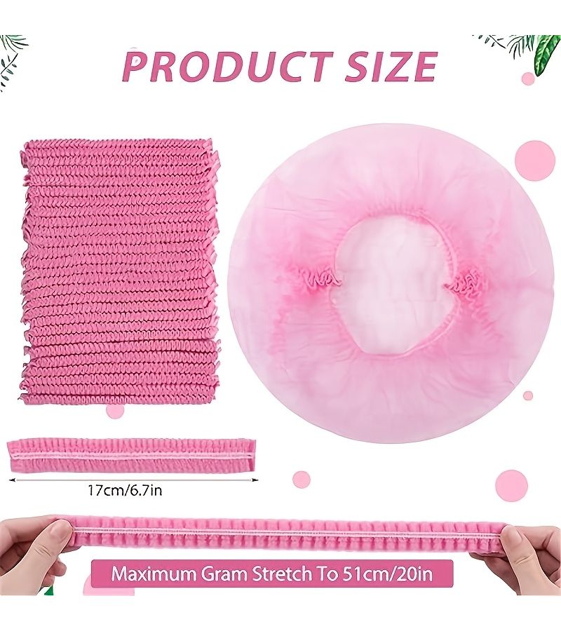 29pcs Disposable Hairnet Fluffy Cap Bulk Pink Hair Cover Dust Cap - Image 3