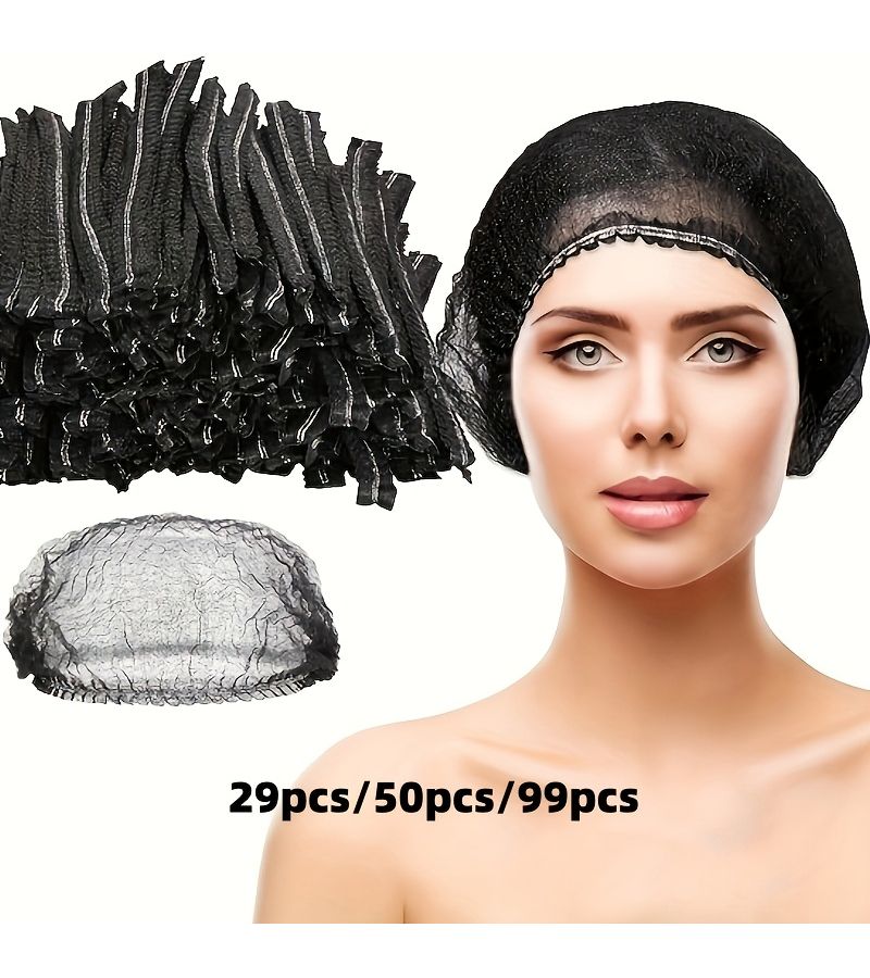 29pcs Disposable Hairnet Fluffy Cap Bulk Pink Hair Cover Dust Cap - Image 1