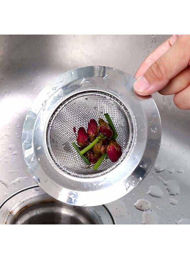 Styxon Kitchen Bathroom Sink Drain Strainer Screen, Stainless Steel Sink Garbage Disposal Stopper Mesh Basket, 4.5 Inch, Silver - Image 2