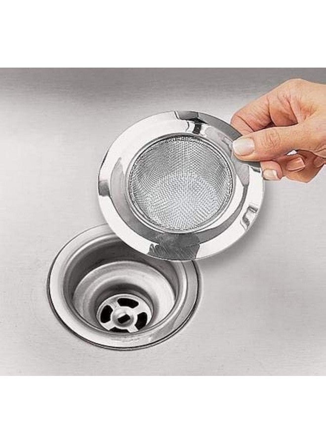 Styxon Kitchen Bathroom Sink Drain Strainer Screen, Stainless Steel Sink Garbage Disposal Stopper Mesh Basket, 4.5 Inch, Silver - Image 1