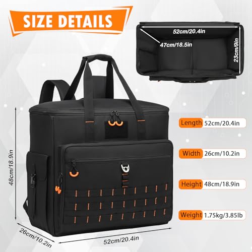 BISKLNDN Computer Desktop Tower Carrying Case Portable PC Travel Case for Full Tower ATX Computer Case PC Carrying Case Bag with Padded Shoulder Straps Holds Desktop CPU Keyboard Mouse Black - Image 3