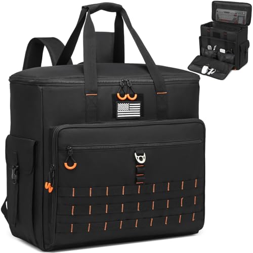 BISKLNDN Computer Desktop Tower Carrying Case Portable PC Travel Case for Full Tower ATX Computer Case PC Carrying Case Bag with Padded Shoulder Straps Holds Desktop CPU Keyboard Mouse Black - Image 1