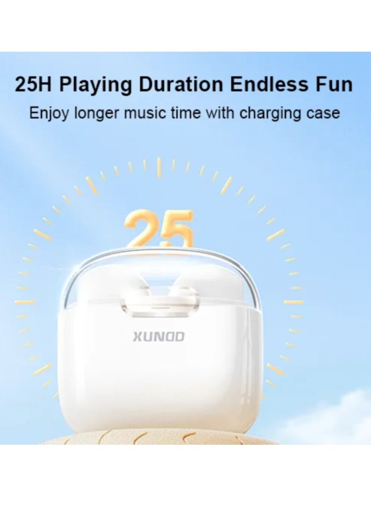 XUNDD - X17 Wireless Bluetooth 5.3 In Ear Headphones White - Image 1