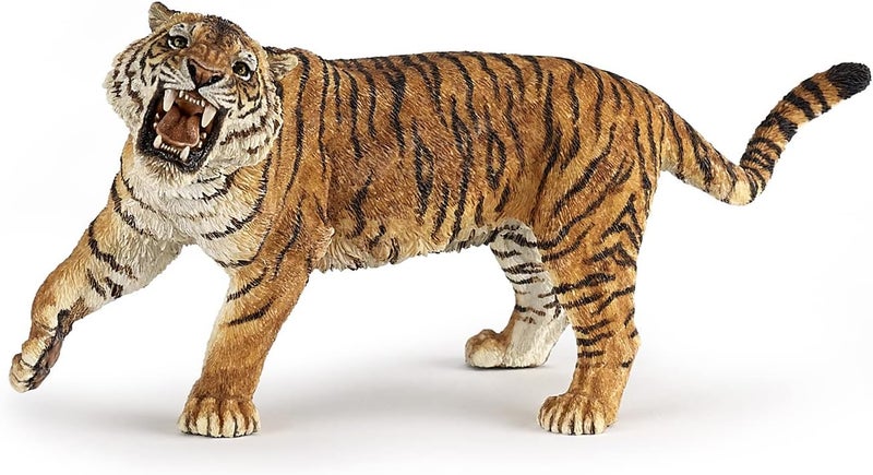 Papo  Roaring Tiger  Wild Animal Figurine  3 Years Old  Hand Painted  Childrens Gift idea  Realistic Educational Toy  Rainforest and Predators  15 x 6 x 8cm  Roaring Tiger Toy - Image 1