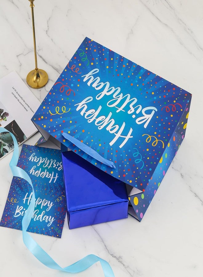BULKYTREE 13" Large Happy Birthday Gift Bag with Card and Tissue Papers for Women Men Boys Girls Colorful Design with Handles - Image 2