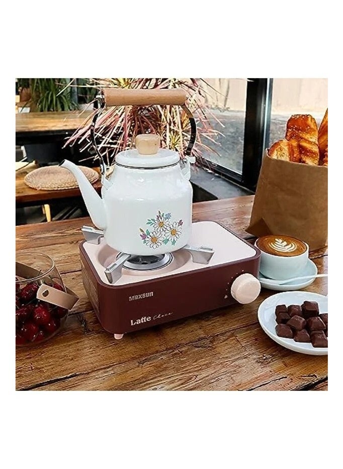 ماكسن موقد تخييم صغير (موقد كاسيت) من سلسلة لاتيه، مصنوع من الفولاذ المقاوم للصدأ عالي الجودة، موقد محمول مع حقيبة حمل - Image 2