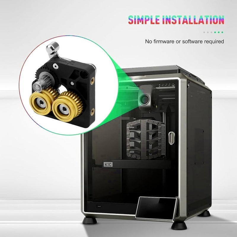 Hardened Steel Filament Drive Extruder Gear Kit for Creality K1 K1 Max K1C 3D Printer - Image 5