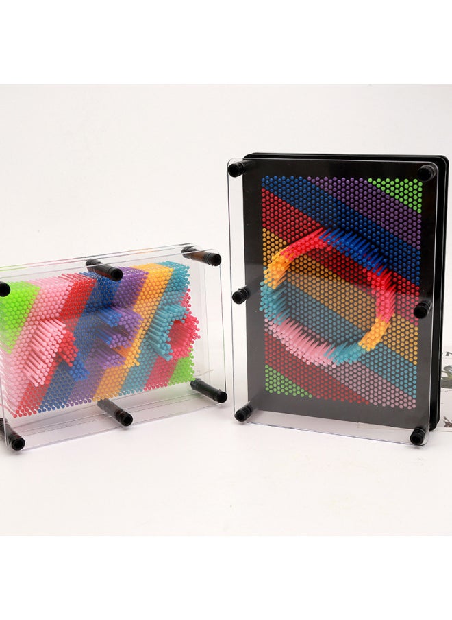 Three-dimensional Changeable Needle Painting Three-dimensional Handprint Face Cloning Magic Decompression Creative Black Technology Online Red Toys-Color:Purple-small Size 12.5*9.5*5.5cm