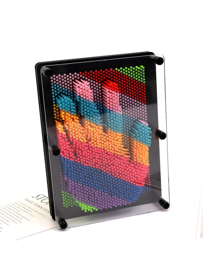 Three-dimensional Changeable Needle Painting Three-dimensional Handprint Face Cloning Magic Decompression Creative Black Technology Online Red Toys-Color:Purple-small Size 12.5*9.5*5.5cm
