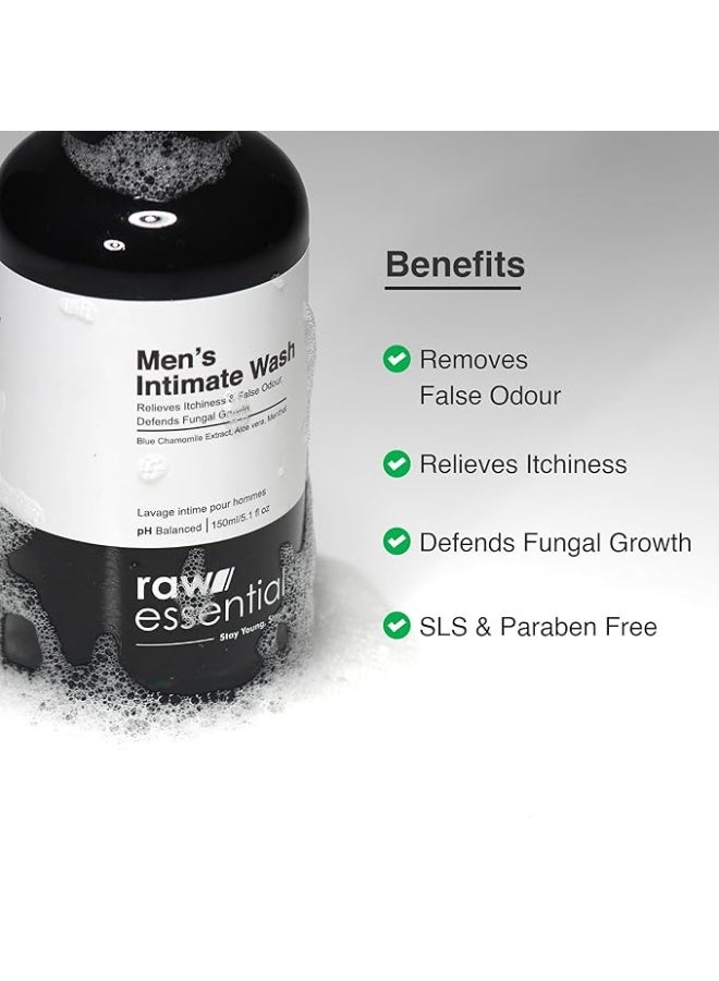 Raw Essentials Intimate Wash for Men 150 ml, Relieves Itchiness & Odour, Prevents Fungal Growth, Brightens Groin Area, pH Balanced, Sulphate Free, Paraben Free - Image 4