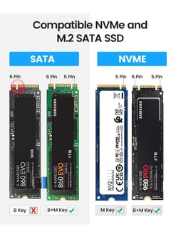 Y&D M2 NVMe SATA SSD Enclosure Adapter Tool Free, USB C 3.2 Gen 2 10Gbps NVME, 5Gbps NGFF PCIe M Key or B 2230 2242 2260 2280, Aluminum External Reader Support UASP Trim PWDM2  - Image 4