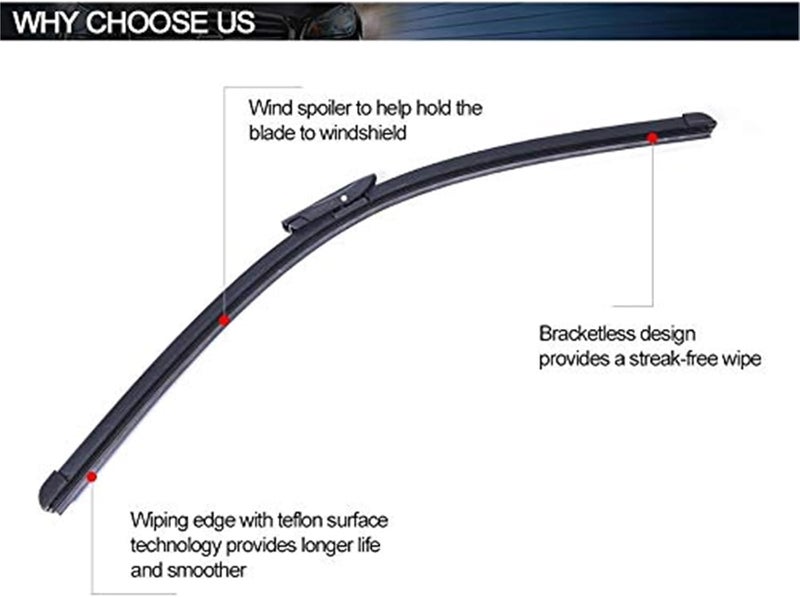 QASULER Windshield Wiper Blade for Citroen C4 Cactus - Image 3