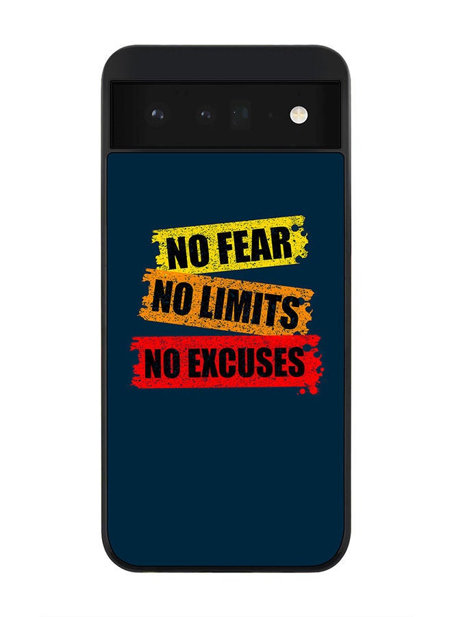 Stylizedd Rugged Black edge case for Google Pixel 6 5G Slim fit Soft Case Flexible Rubber Edges Anti Drop TPU Gel Thin Cover - No Fear Limits Excuses - Image 1