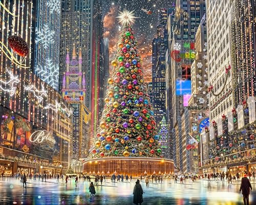 Springbok Christmas in The City 1000 Piece Jigsaw Puzzle for Adults Unique Cut Pieces Made in USA - Image 1