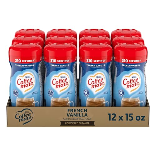 Coffee Mate Nestle Coffee mate Coffee Creamer French Vanilla Non Dairy Powder Creamer 15 oz Canister Pack of 12 - Image 1