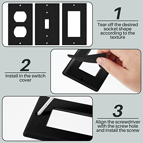 Tondiamo 20 Pcs Black Wall Insulation Gasket Rectangle Wall Plate Outlet Sealers Foam Replacement Weatherproof Gasket Sealer Energy Saving for Electrical Outlet Plates Switch Covers - Image 3