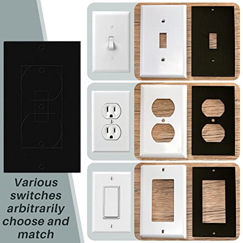Tondiamo 20 Pcs Black Wall Insulation Gasket Rectangle Wall Plate Outlet Sealers Foam Replacement Weatherproof Gasket Sealer Energy Saving for Electrical Outlet Plates Switch Covers - Image 4