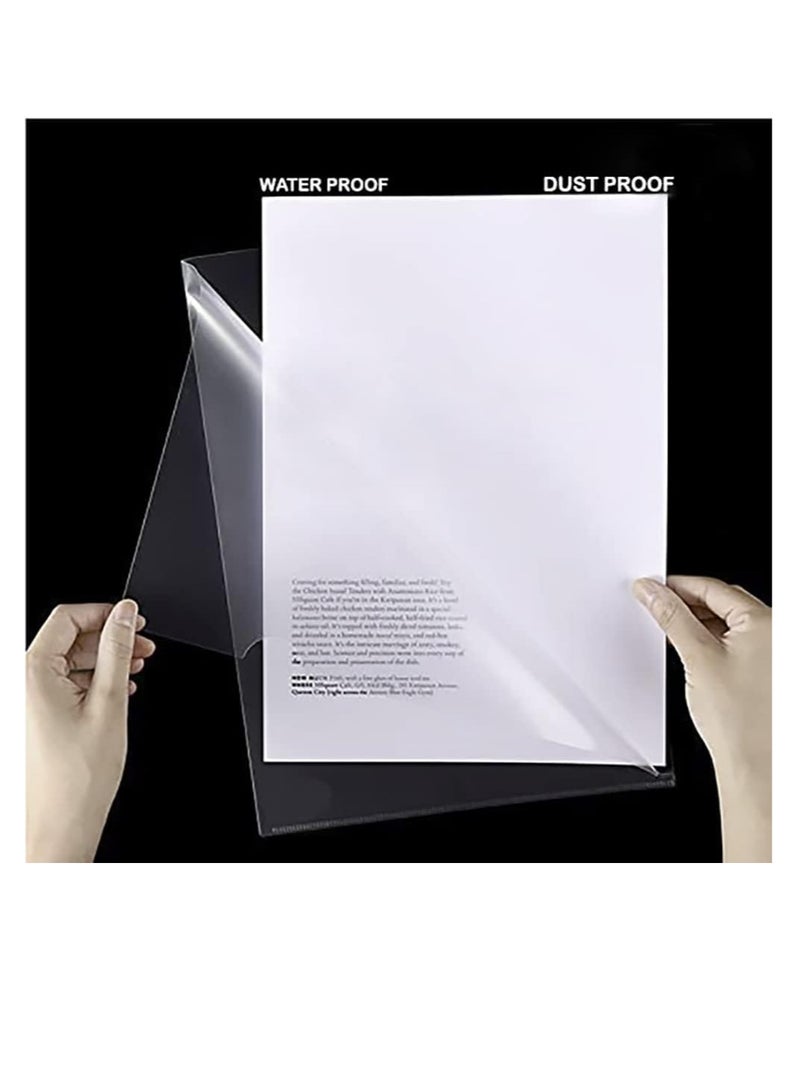 Waterproof A4 L-Type Transparent Pockets Folder Which are Thicker Clear Perfect Plastic or Document Covers For Office School work - Image 3