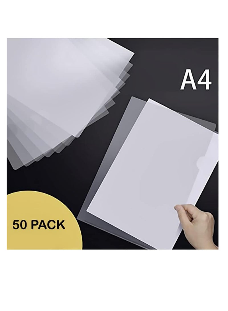 Waterproof A4 L-Type Transparent Pockets Folder Which are Thicker Clear Perfect Plastic or Document Covers For Office School work - Image 2