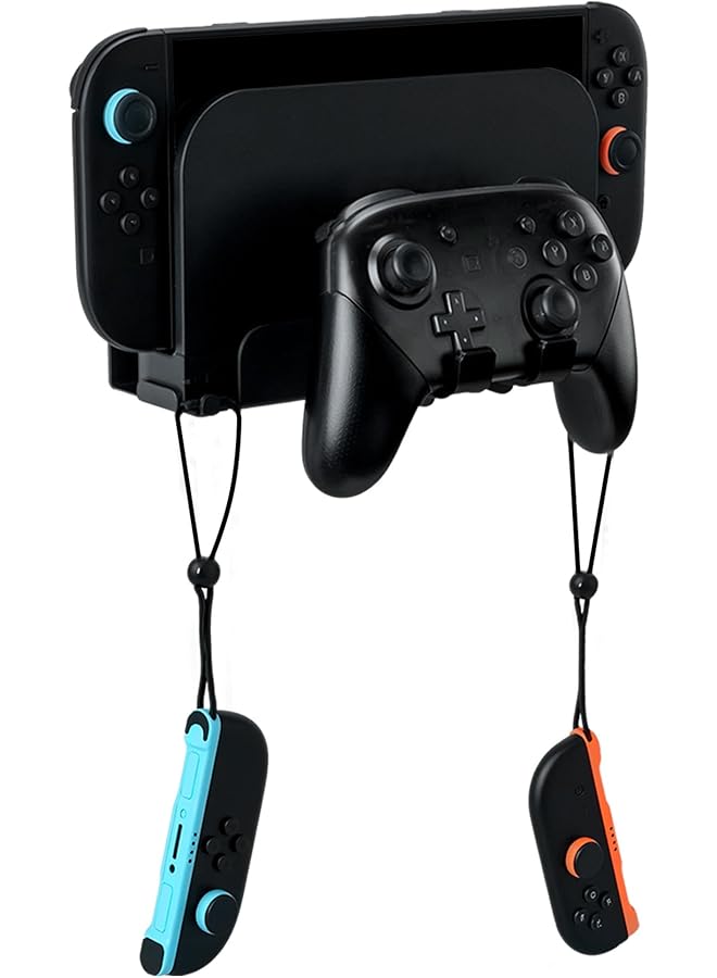 Mcbazel Wall Mount For Nintendo Switch 2 Joycon Shelf Bracket Metal Switch 2 Mount With Ventilation Joycon Controllers Hooks & Screw Kit (Black) - Image 1