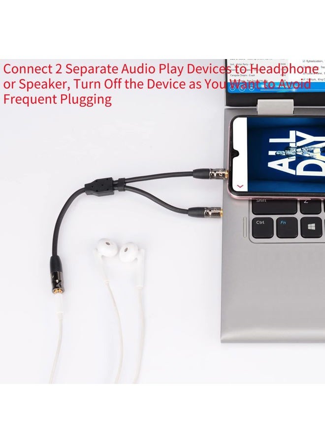 J&D 3.5 mm to 2X 3.5 mm Cable, Gold Plated Joint Copper Shell Heavy Duty 3.5mm 1/8 inch TRS Female to Dual 3.5 mm 1/8 inch TRS Male Y-Splitter Stereo Audio Adapter Cable, 0.65 Feet - Image 5