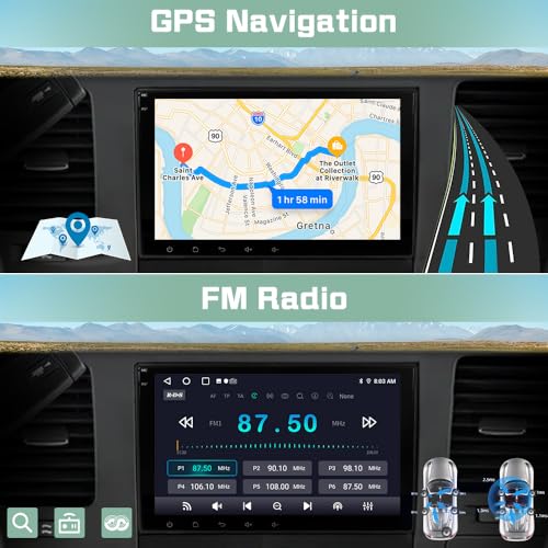 Junsun 4Core Car Radio Stereo for Chevy Silverado Tahoe GMC Sierra Yukon 2007-2013, 8 Inch IPS Screen with CarPlay Android Auto Bluetooth GPS Navigation Backup Camera - Image 5