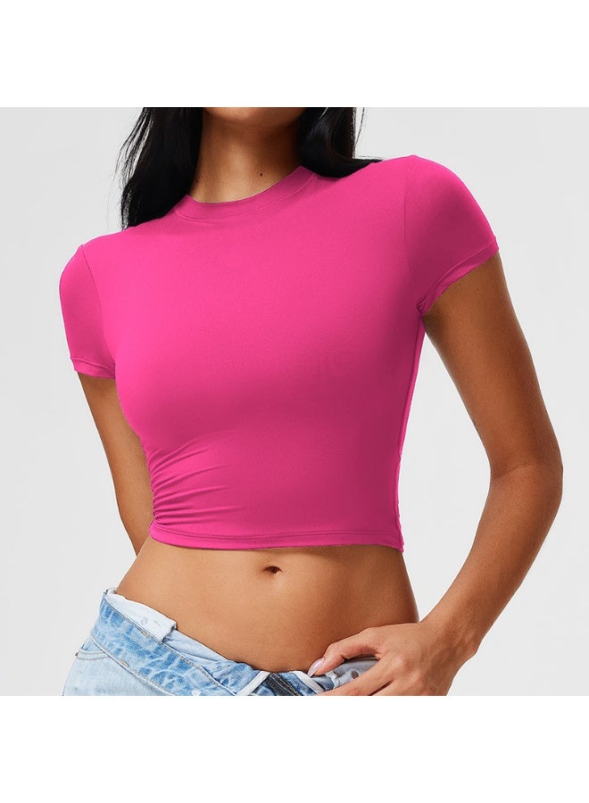 Yoga Compression Shirt Summer Women's Short Sleeve T-shirts Tees Sweatshirt Sportswear Woman Gym Sport Blouses Tops Yoga Clothes  - Image 1