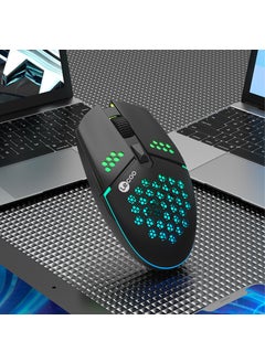 lecoo Lenovo MS105 Wired RGB LED Illuminated 3200DPI 6-Button Gaming Mouse Black  - Image 5