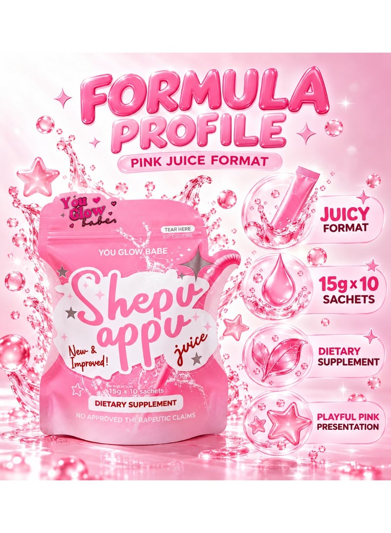 You Glow Babe Shepu Appu Juice – Refreshing Dietary Supplement Drink Mix | 15g x 10 Sachets - Image 2