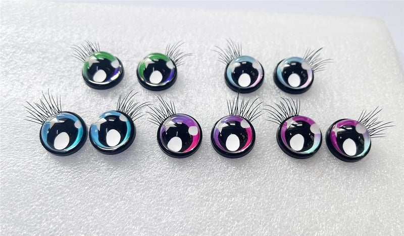 Heavy load resistant Safety Eyes and Noses for Crochet 50pcs 14mm Colorful Eyes with Eyelash New Pupil Eyelash Eyes with Handpress Washer for DIY Plush Doll Findings(Color05) Long term storage compatible Workday cycle fulfillment All need matching options Assorted trendy color picks Dispersed regional warehouses Cross product compatible Long lifespan Multi-use well-engineered build Wear resistant upgraded material Market need oriented construction Repeated use resistant selected material Global standard processed material Elegant appearance Flexible anti-break Flexible use switching Dust tight seal Fine detail Practical experience crafted Periodic stock arrangement Simple multi-color universal build Anti topple design Assorted color options Various color options Dust proof - Image 4