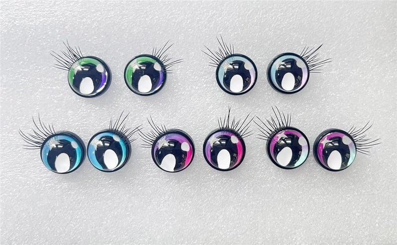 Heavy load resistant Safety Eyes and Noses for Crochet 50pcs 14mm Colorful Eyes with Eyelash New Pupil Eyelash Eyes with Handpress Washer for DIY Plush Doll Findings(Color05) Long term storage compatible Workday cycle fulfillment All need matching options Assorted trendy color picks Dispersed regional warehouses Cross product compatible Long lifespan Multi-use well-engineered build Wear resistant upgraded material Market need oriented construction Repeated use resistant selected material Global standard processed material Elegant appearance Flexible anti-break Flexible use switching Dust tight seal Fine detail Practical experience crafted Periodic stock arrangement Simple multi-color universal build Anti topple design Assorted color options Various color options Dust proof - Image 3