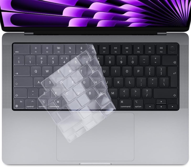 Oaky Keyboard Cover for MacBook Pro 14 Inch 2024 (M4 Chip) | Compatible with M4 Pro & Max Models A3112, A3185, A3401 | TPU Clear Touch ID Keyboard Skin Protector Accessory - Image 4