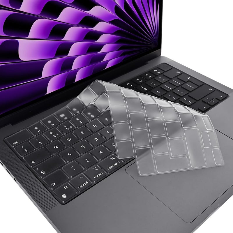 Oaky Keyboard Cover for MacBook Pro 14 Inch 2024 (M4 Chip) | Compatible with M4 Pro & Max Models A3112, A3185, A3401 | TPU Clear Touch ID Keyboard Skin Protector Accessory - Image 5