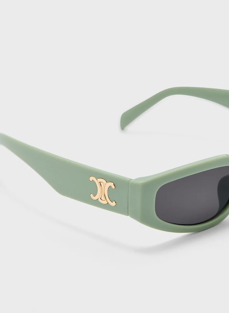 ELLA Angular Rectangular Len Sunglasses