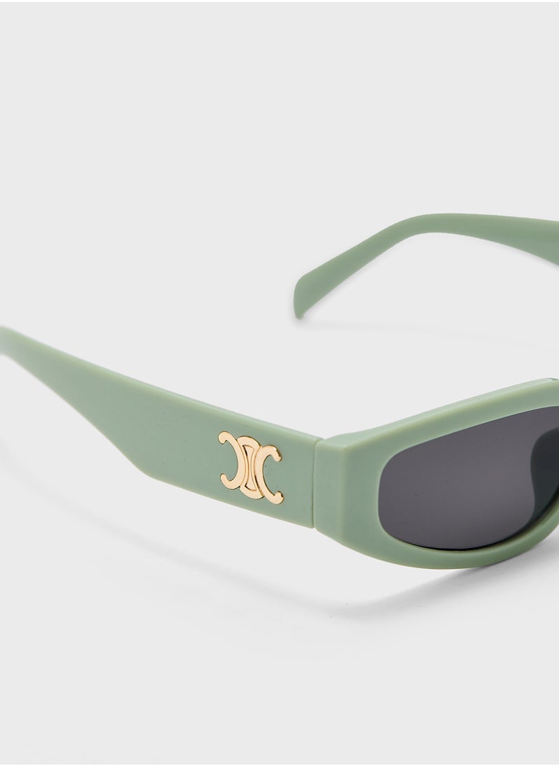 Angular Rectangular Len Sunglasses