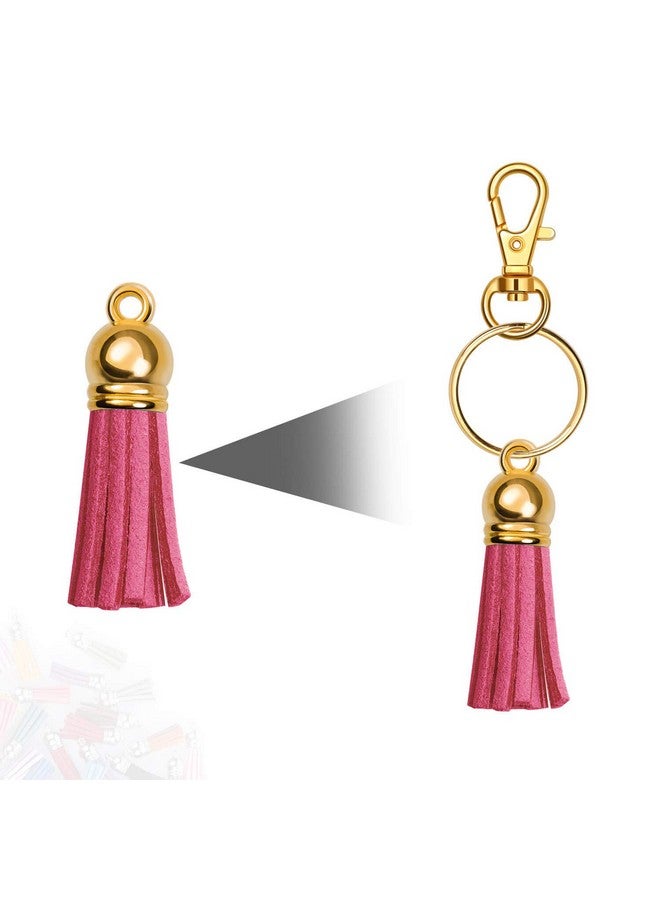 anezus خيوط للت crafts Anezus 100 قطعة مجموعة خيوط مفاتيح تشمل 50 قطعة خيوط و25 قطعة مشبك جراد البحر ومفاتيح 25 قطعة وخواتم مفاتيح بالجملة لمفاتيح أكريليك فارغة وفن فيلم Shrinky (ذهبي) - Image 4